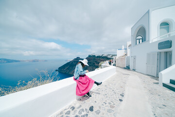サントリーニ島のフィラの美しい風景