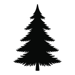 Fototapeta premium Simple Black Christmas Tree Silhouette: Festive Evergreen Holiday Icon.