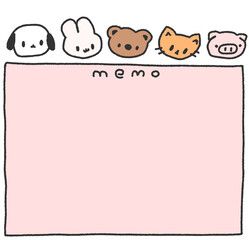 동물 캐릭터 메모지 손그림 일러스트