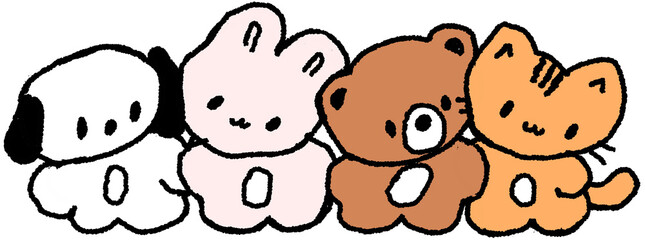 동물 캐릭터 일러스트 스티커 © titi.drawing