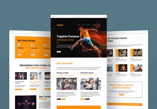 Sports Landing Page Design Template Layout