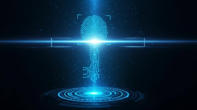 Digital fingerprint key enables secure data access and identity protection.