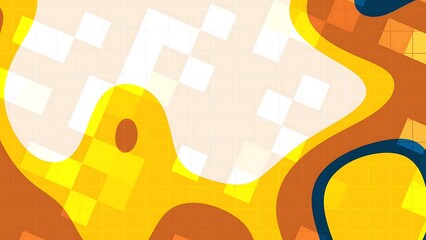 Prismatic Autumn Navy Abstract geometric design with dynamic yellow waves and checkered patterns creating a vibrant backdrop