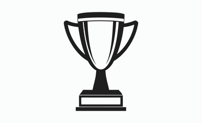 Trophy cup silhouette, award prize icon, victory symbol vector, gold trophy cup vector icon illustration 