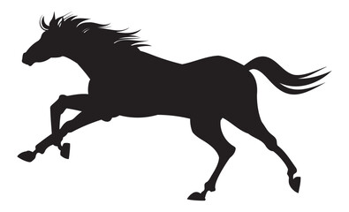 全速力で駆ける馬のシルエット