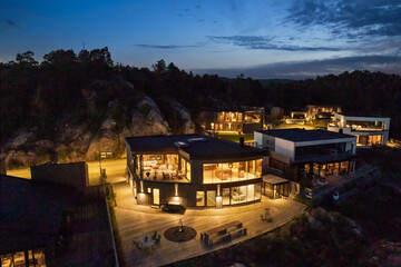Fototapeta premium Modern villa exterior in minimal scandinavian style