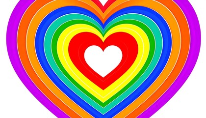 Vibrant layers of affection: A multicolored heart design radiating love and unity