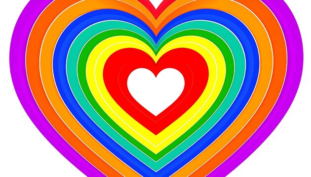 Vibrant layers of affection: A multicolored heart design radiating love and unity