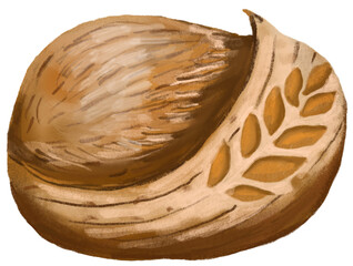 Rustic-style, hand-crafted country artisan sourdough bread. Perfect for bakery branding, farm-to-table visuals, and organic food designs...