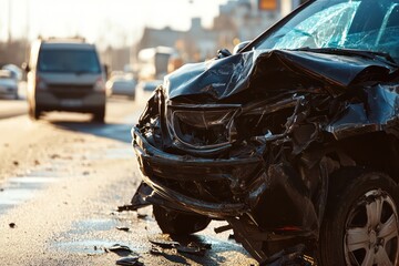 Severe Head-On Collision Between Motorcycle and SUV