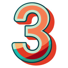 Naklejka premium number 3 ,vector illustration white background