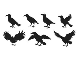 Obraz premium Dynamic vector silhouettes of flying birds, perfect for nature and wildlife illustrations,Dynamic vector silhouettes of flying birds, perfect for nature and wildlife illustrations