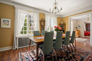 modern luxury dining room interior, 3d render