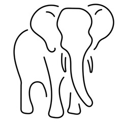 elephant icon isolated on white background, vector illustration.