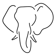 elephant icon isolated on white background, vector illustration.