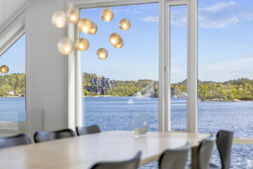 modern luxury dining room interior, 3d render