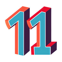 Fototapeta premium number 11 ,vector illustration white background