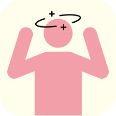 Dizziness and Vertigo Health Icon in Flat Style