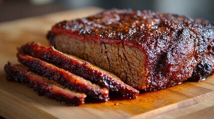 Delicious SlowCooked Smoked Beef Brisket with a Rich Mahogany Bark
