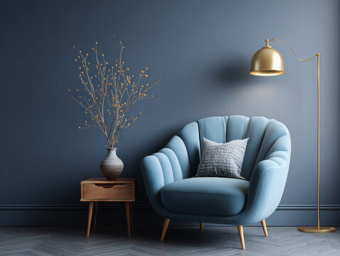 Elegant cozy corner matte indigo