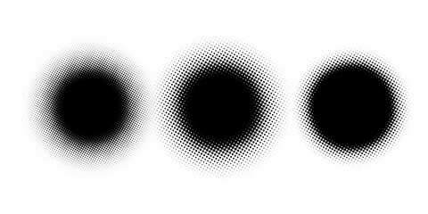 black white circular halftone dot pattern. vector eps 