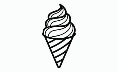 Ice cream cone silhouette, dessert icon vector, sweet treat symbol, ice cream cone silhouette vector illustration 