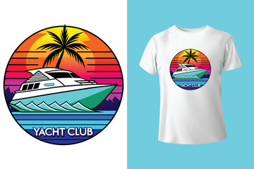 Illustration of colorful pirate ships. AI generative.