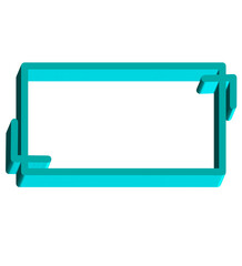 Modern rectangular frame with side notch design, good for interface layout or mobile UI project