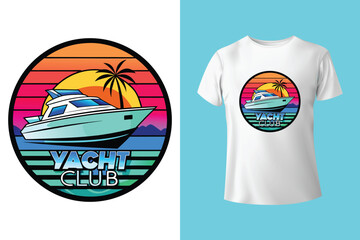 Unique t-shirt design for sailing aboard a boat at sea and oceans - vintage retro design - old sailing boat T-Shirt Design 2025 #01 (Pixel perfect vector t-shirt template)