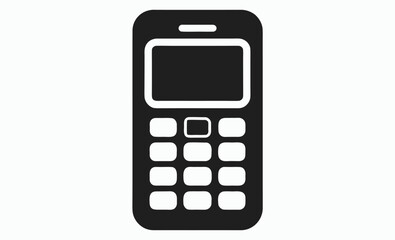 Mobile  keypad icon silhouette, mobile keypad icon, classic cell vector, silhouette vector of a feature phone 
