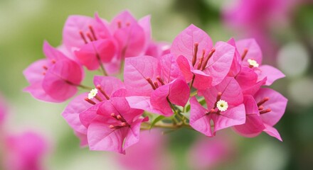 Obraz premium Vibrant Pink Bougainvillea Flowers Close-up
