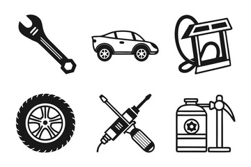 Fototapeta premium Car Repair and Maintenance Icons Set 1.