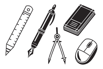 Collection of Drawing and Writing Instruments.
