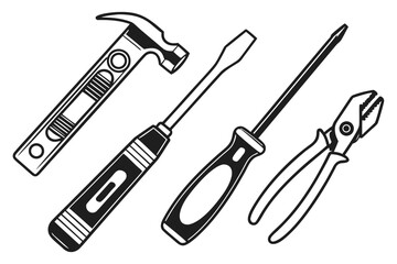 Collection of Hand Tools for Repair and Construction 1.