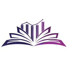 Finance book logo symbol. Finance book icon. Modern brand element sign.