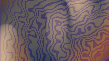 Prismatic Navy Copper Shine Purple abstract topographic lines pattern in fluid and wavy design with a dynamic flowing background