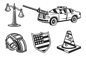 Law Enforcement and Justice Symbols Collection.
