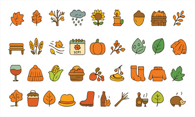 Art & Illustration autumn icon set 2
