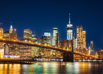 ニューヨーク　ブルックリン・ブリッジとマンハッタン