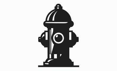 Fire hydrant silhouette, emergency water valve, urban safety icon, fire hydrant silhouette vector 