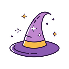 halloween witch hat and broom