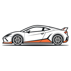 black car isolated on white