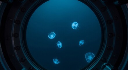 Through the Porthole: A Glimpse into the Deep Blue Sea with Jellyfish