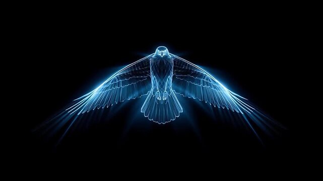 Digital Falcon Soaring: Abstract Flight Art
