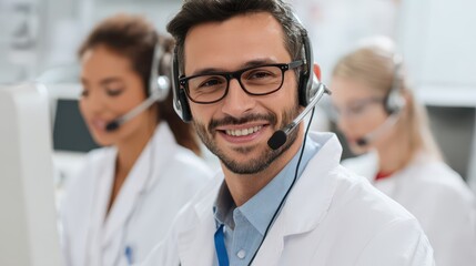 Professional customer service representatives at work.