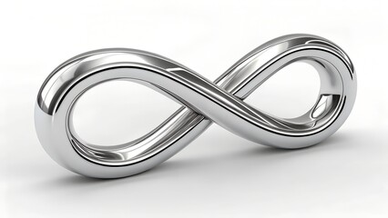 Fototapeta premium Metallic squiggle line 3D shape isolated. Futuristic chrome wriggling line banner, abstract tangled curve.