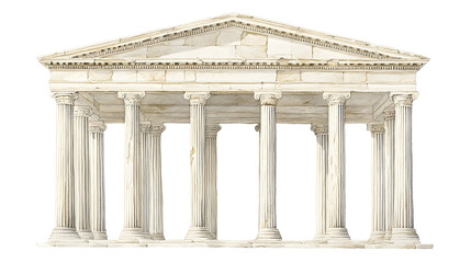 Naklejka premium Ancient greek parthenon structure with classical columns