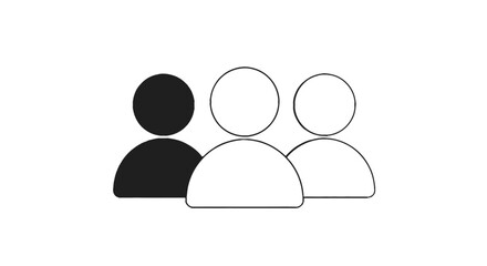 Teamwork diversity and unity icon Three figures in a group illustration