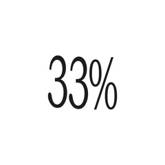 Thirty three percent symbol isolated on transparent background
