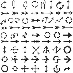 Vector arrows collection direction indicators simple navigation elements